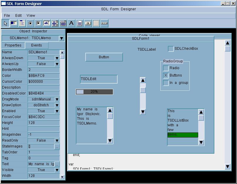 SDL Form Designer